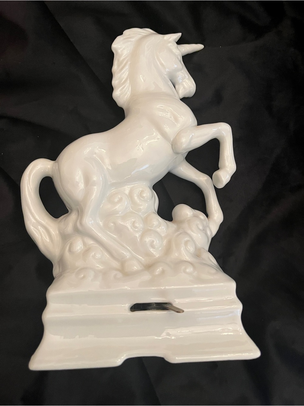 Vintage Otagiri Japan Star Dust White Unicorn Porcelain Music Box Figurine
